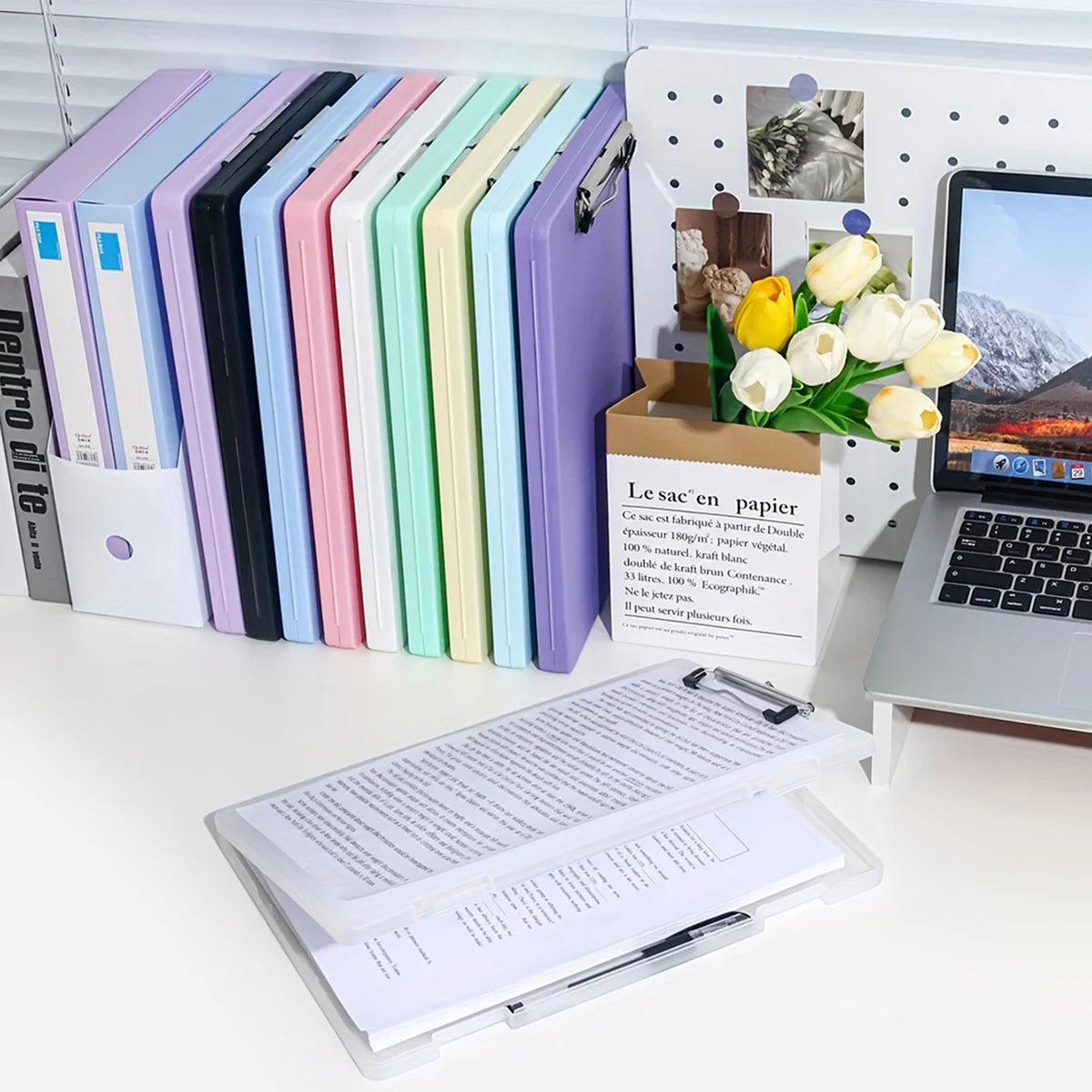 1Pc, A4 writing board file box, 2-in-1 A4 document and photo multifunctional storage box, portable organization tool for office