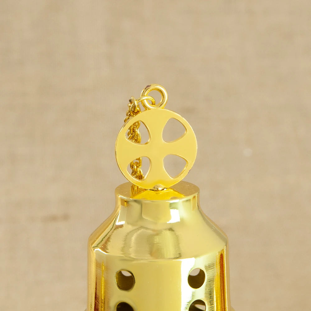 Church Supplier, High Polished Gold Plated Hanging Incense Burner, Orthodox Censer, Church Home Decoration Catholic Chalice, HTISOK