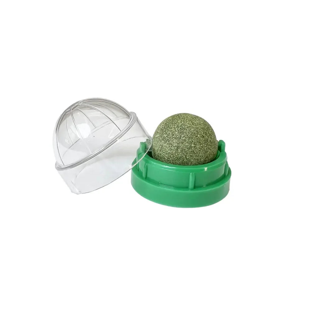 Natural Catnip Cat Wall Stick-on Ball Toy, Scratchers, Treats, Healthy, Natural, Removes Hairballs to Promote Digestion, Cat Grass Snack