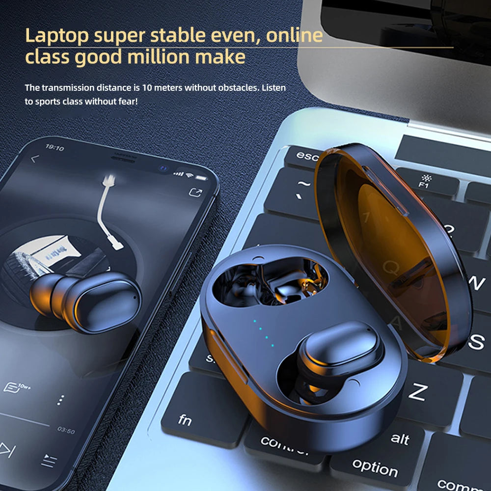 TWS A6S Bluetooth Earphones, Wireless Headset, IPX5 Waterproof Deep Bass Earbuds, True Wireless Stereo Headphones, Sport Earphones