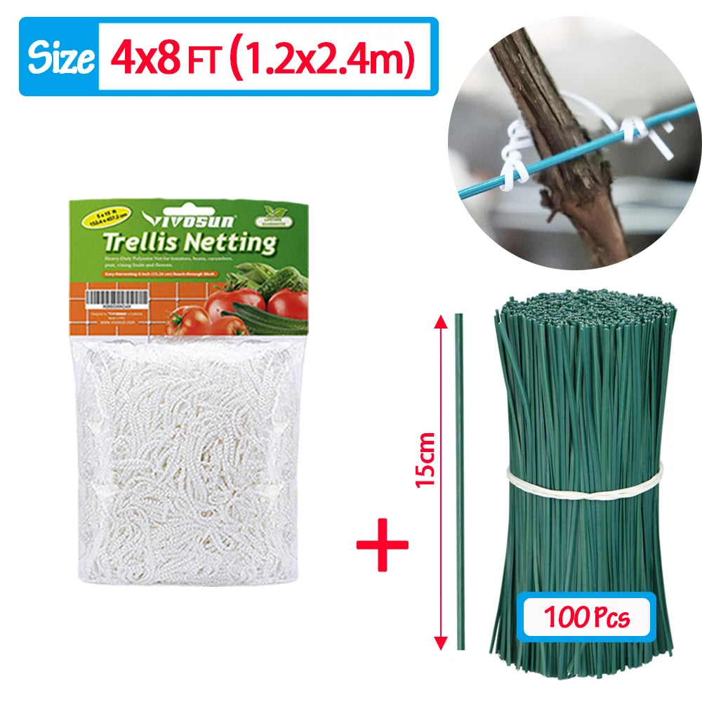 Garden Climbing Net, Trellis Netting, Heavy-Duty Plant Support Stand for Flowers Vegetable Vine, Orchard Gardening Tools