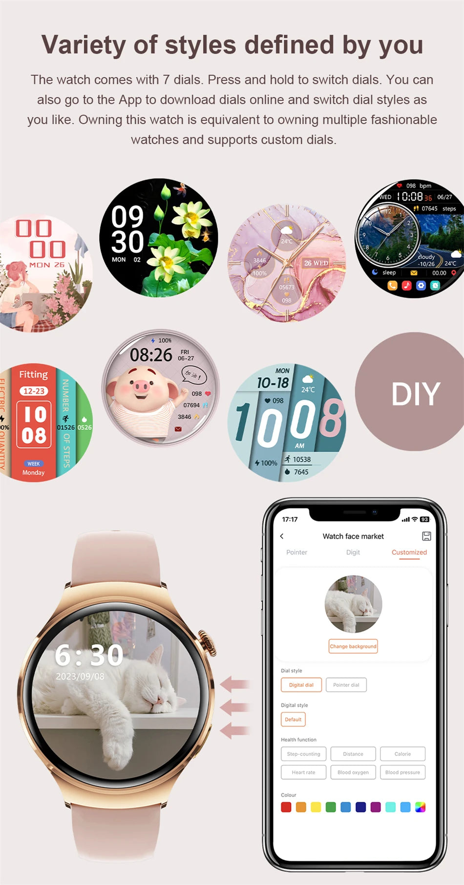 New GPS NFC Bluetooth Call Smartwatch, Women Watch, 4 mini Sports Track, Heart Rate Oximetry Monitoring Health Smartwatch For Woman