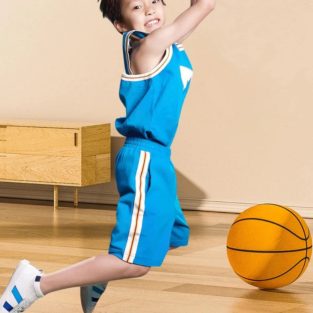 Foam Basketball, Kids Silent Basketball, Bouncing Mute Silent Ball, Bounce Squeezable Mute Bouncing Basketball