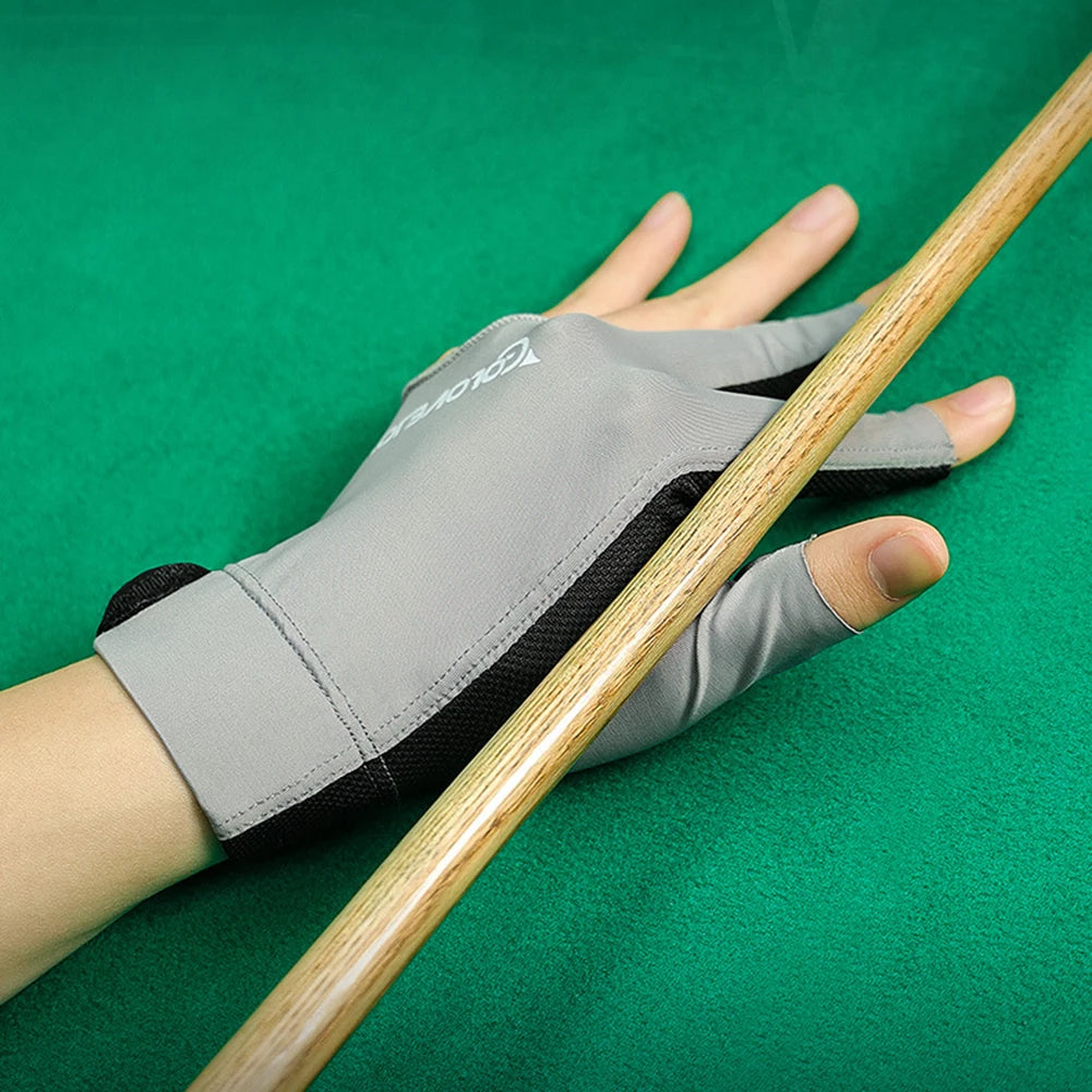 1Pc, Open Finger Billiard Gloves, Breathable Polyester Snooker Pool Glove, Adjustable Sticker, Smooth Soft Lightweight Amateur Training