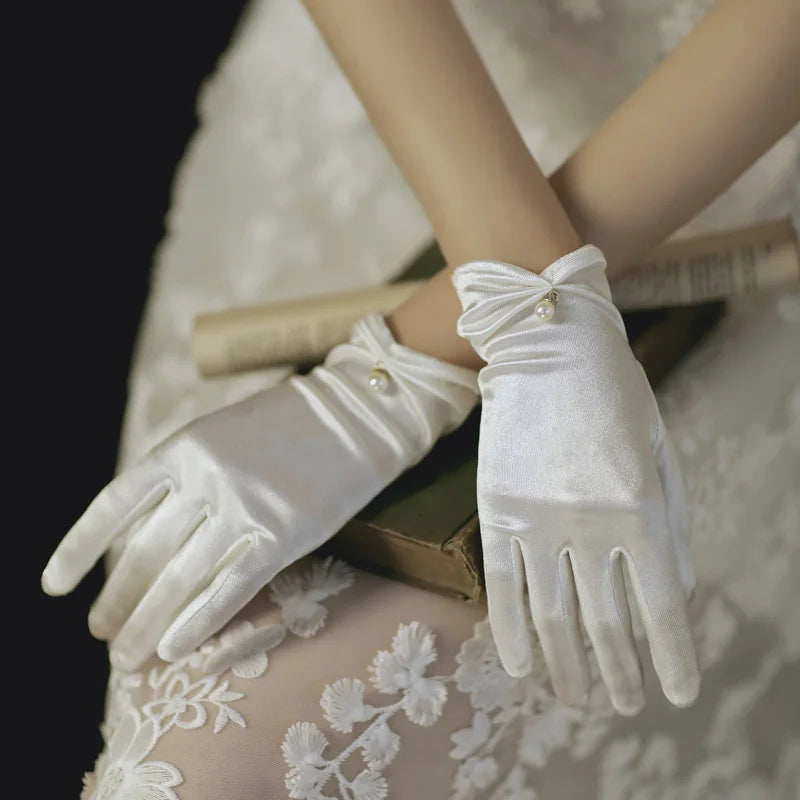 Sexy Transparent Black White Mesh Tulle Glove, Spring Summer Thin Short Glove, Party Dancing Dress Wedding Glove, Lolita New