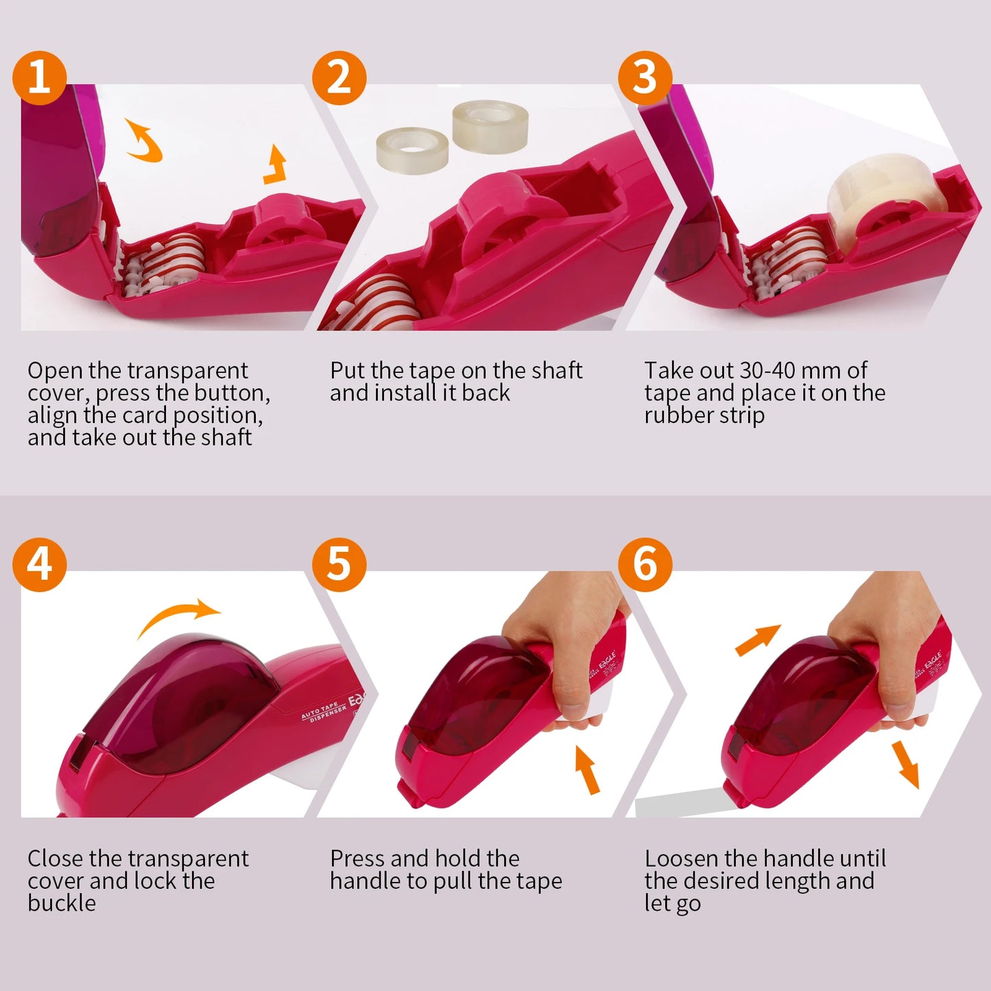 Eagle Automatic Tape Dispenser, No Battery Required, With 2 Rolls Free Tape, Suitable for Handwork, Family Gift Packaging