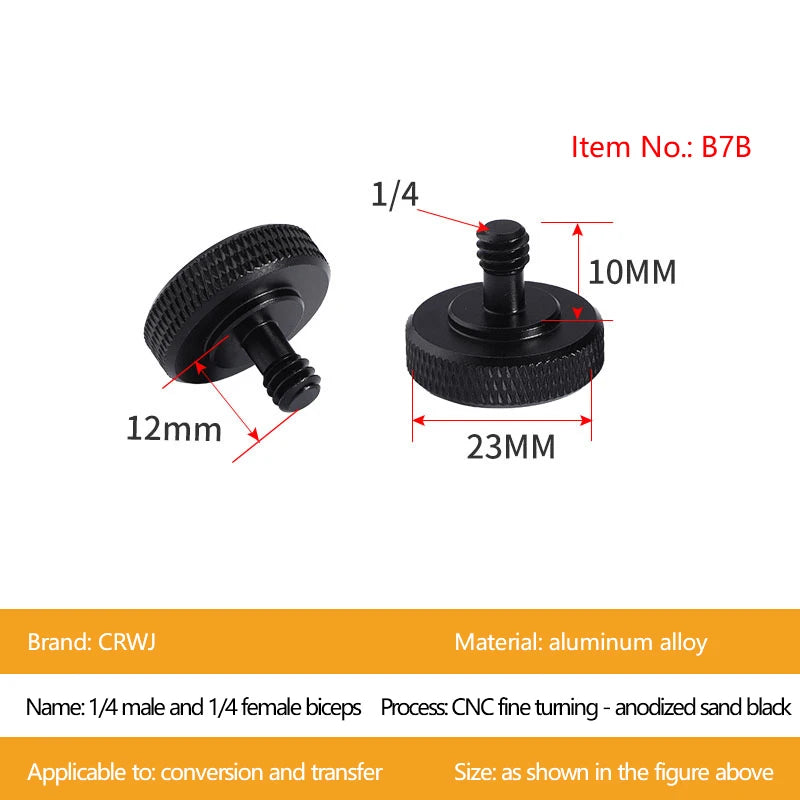 1/4" 3/8" Male Female Thread Screw, Tripod Plate Screw Mount For Camera Flash Tripod Mic, Metal Camera Accessories Mount Adapter