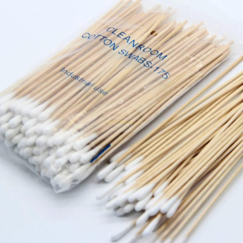 100/200Pcs, Swabs, 6'' Long Wood Handle Sturdy Cotton Applicator, Swab Q-tip, Natural Cotton Swabs