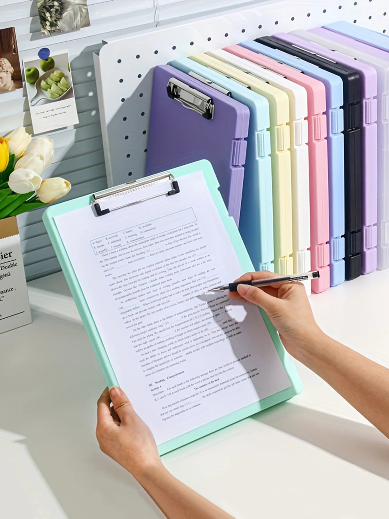 1Pc, A4 writing board file box, 2-in-1 A4 document and photo multifunctional storage box, portable organization tool for office