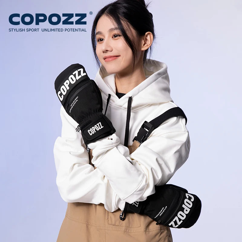3M Thinsulate Thick Adult Teenage Professional Snowboard Ski Gloves, Windproof Winter Warm Thermal Snow Mittens, Snowmobile Gloves, COPOZZ