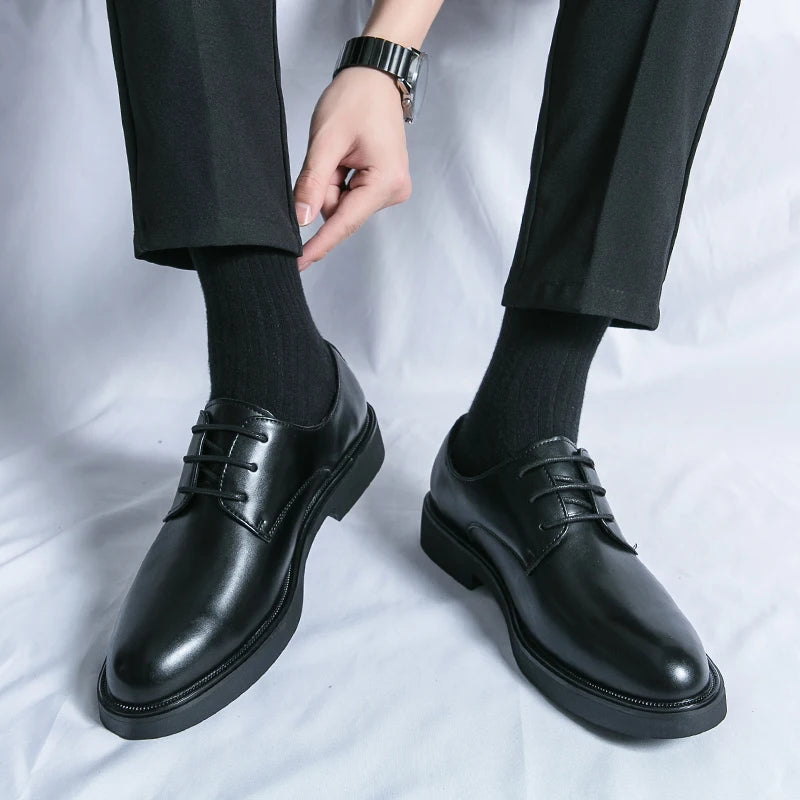 Spring Autumn Soft Sole Comfortable Casual Shoes, Men's Outdoor Hiking Travel Shoes, High End High Quality Men's Suit Dress Shoes