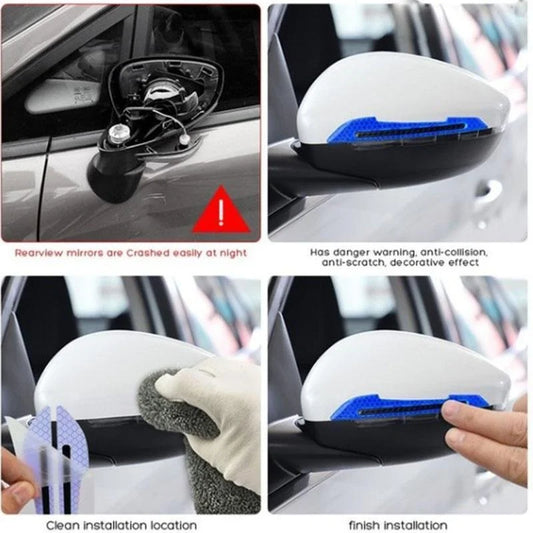 2pcs/set Car Rearview Mirror Reflective Sticker Safety Warning Reflective Sticker Car Rearview Mirror Decorative Strip