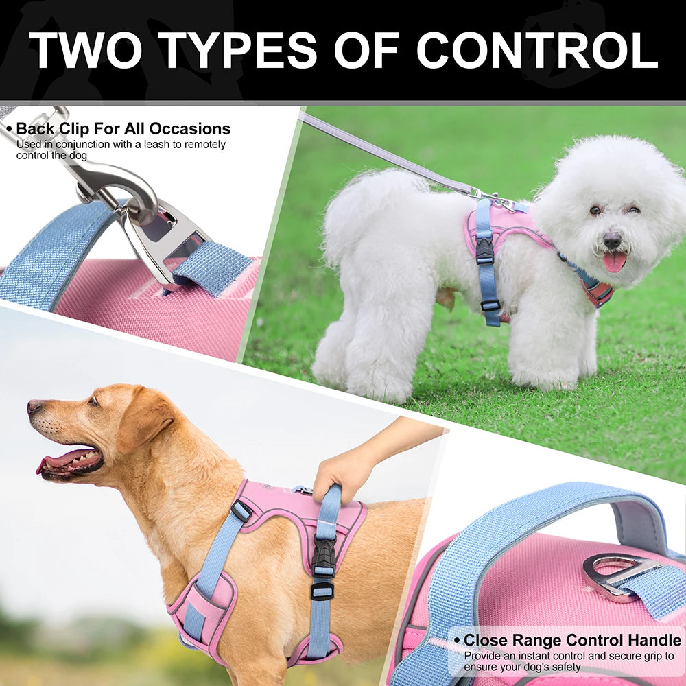Mesh Breathable Dog Harness, Nylon Reflective Dog Harnesses Vest, Durable Pet Training Vest, Adjustable for Small Medium Large Dogs