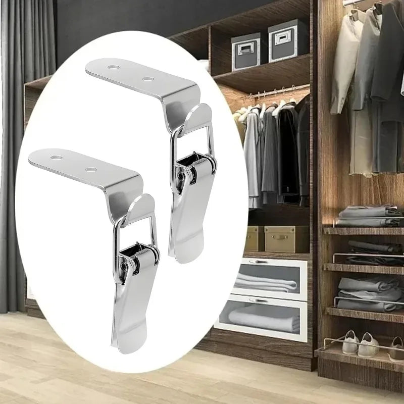 90° Duck-mouth Buckle Lock, Wooden Boxes, Hardware Closure Hasps, Snap Lock Clamp Quick Release Latch for Suitcase Drawers Cabinet