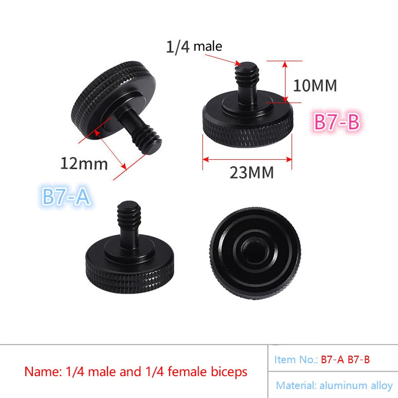 1/4" 3/8" Male Female Thread Screw, Tripod Plate Screw Mount For Camera Flash Tripod Mic, Metal Camera Accessories Mount Adapter