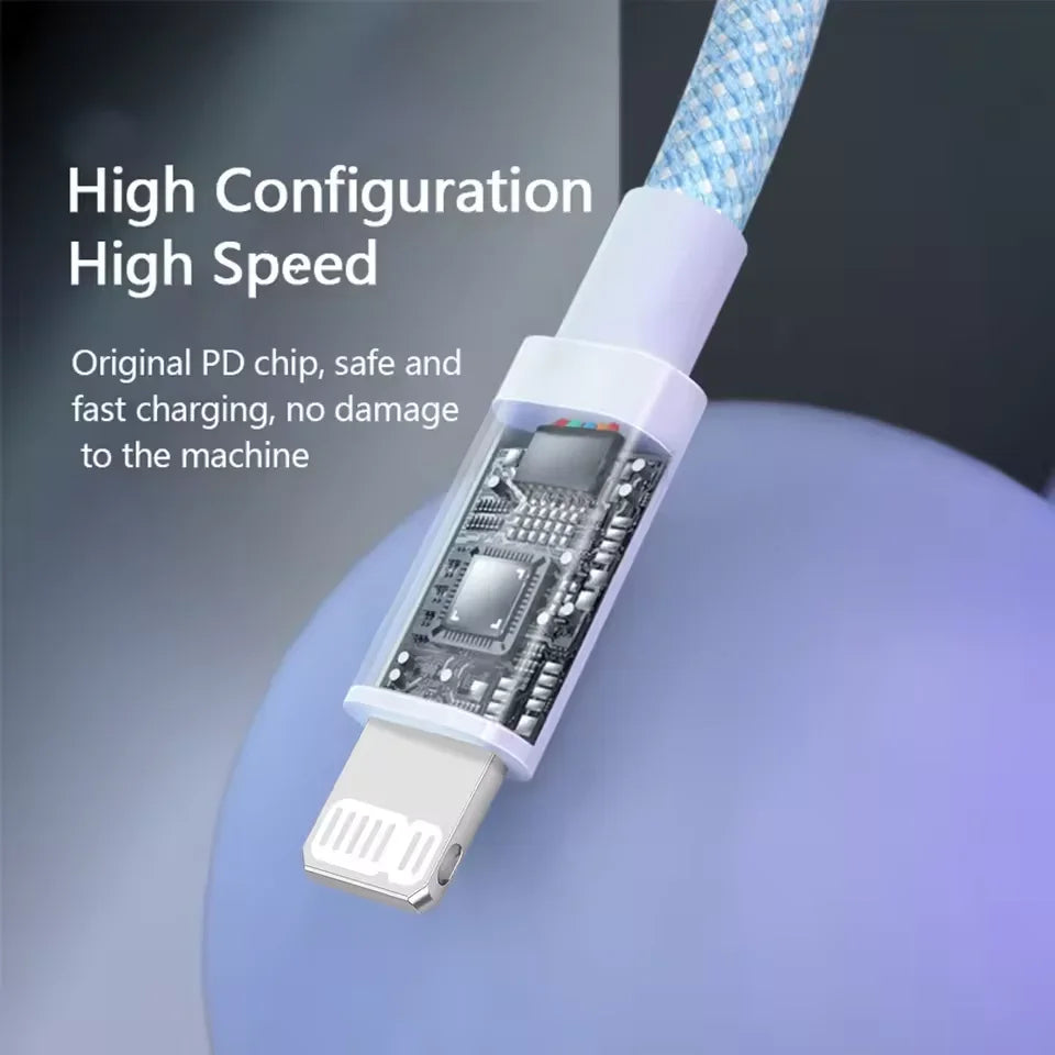 PD 20W USB-C Charging Cable For iPhone 14 13 12 11 Pro Max Xs 8 Plus iPad 3A, Fast Charging Cord, Lightning Data Cable For iPhone