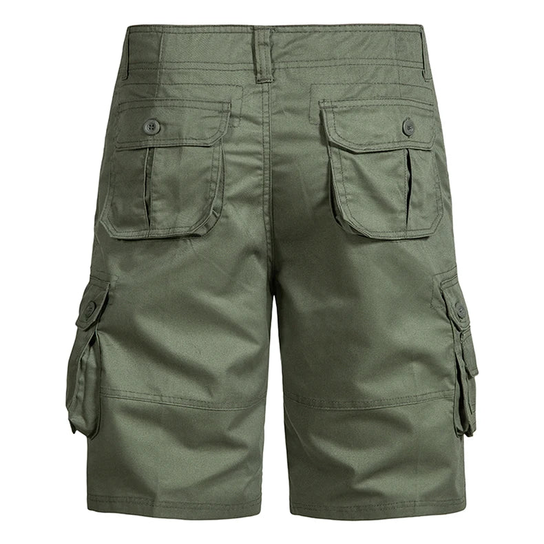 Men's Shorts Loose Large Size Multi-Pocket Overall, Summer Cotton Comfortable Nickel Pants, Outdoor Casual, Sports Beach Pants