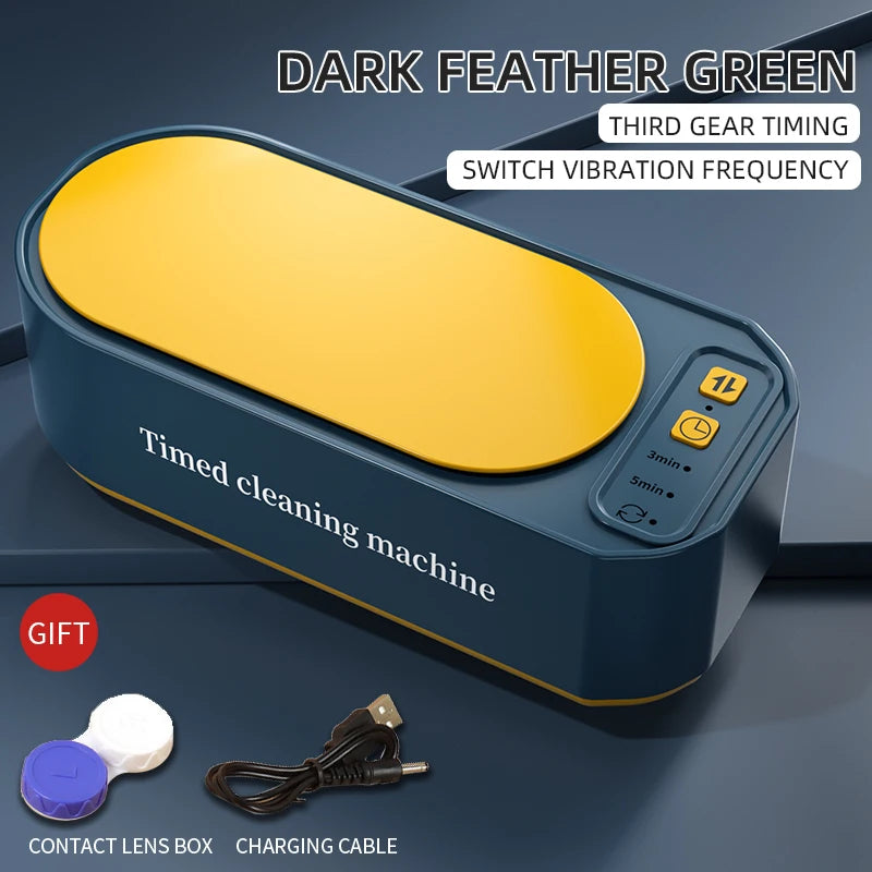 Ultrasonic Glasses Cleaner, 50KHz Contact Lens Cleaner, Household Timer Jewelry Toothbrush Cleaner, Brush Dentures, New MIJIA