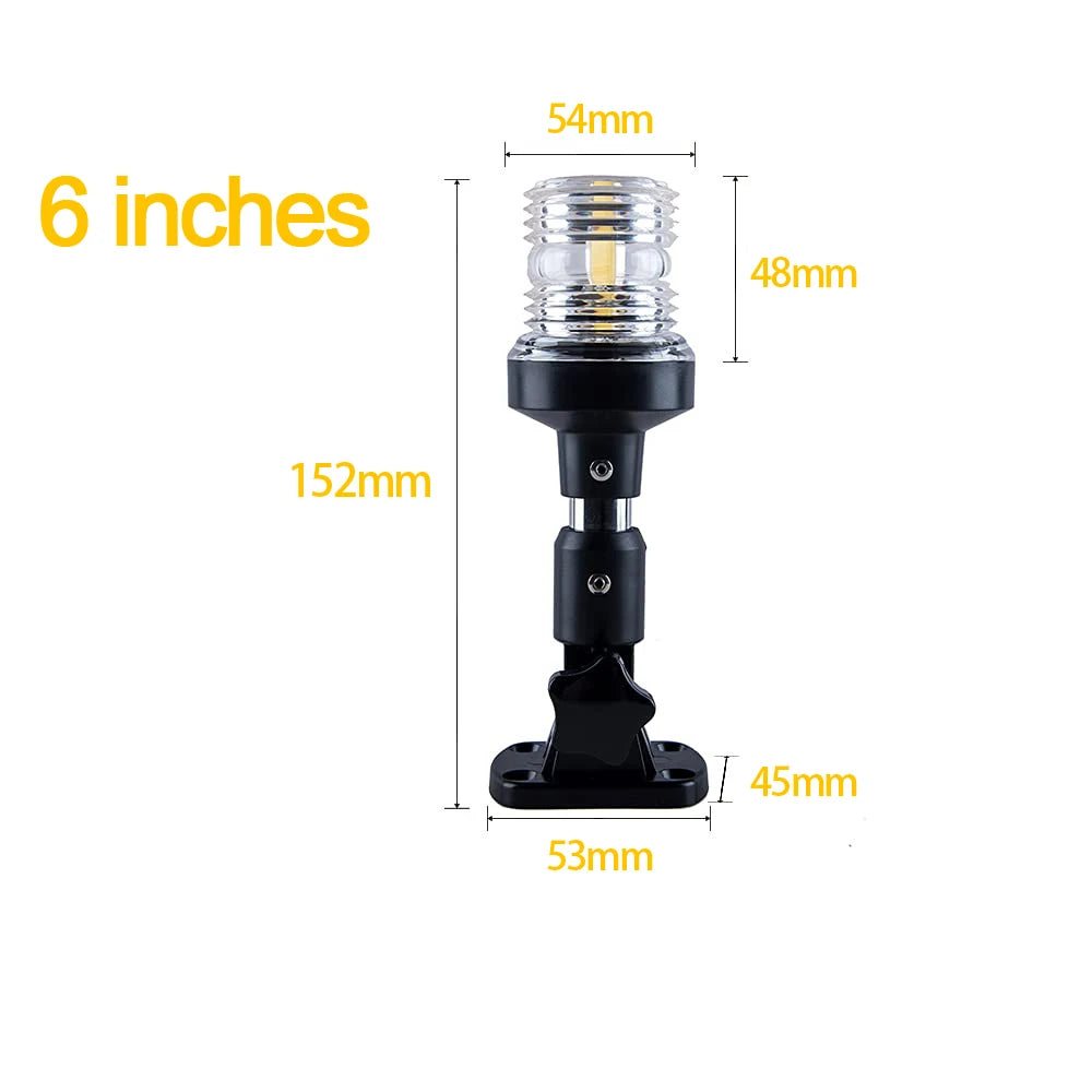NEW Fold Down 360 Degree LED Boat Navigation Light for Yacht Marine Anchor Light, 12~24 V Sailing Signal Light  Boat Accessories