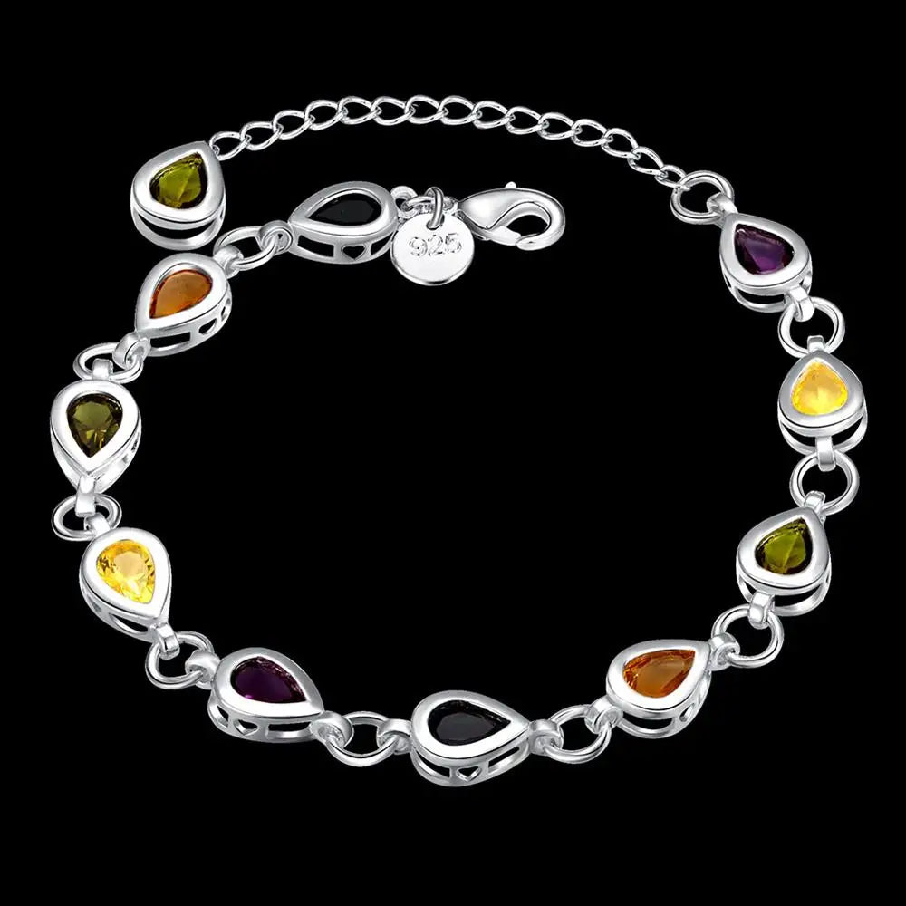 Fashion charm 925 Sterling Silver Bracelet for man woman, Twisted rope chain fine jewelry, Wedding party Christmas gift