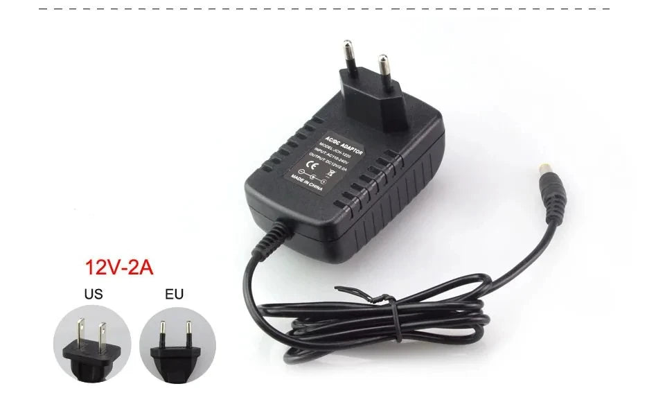 12 Volt Power Supply Transformer, AC 110V 220V  To DC 12V, EU US Power Adapter, Power Source Charger Converter DC12V 1A 2A 3A LED Driver