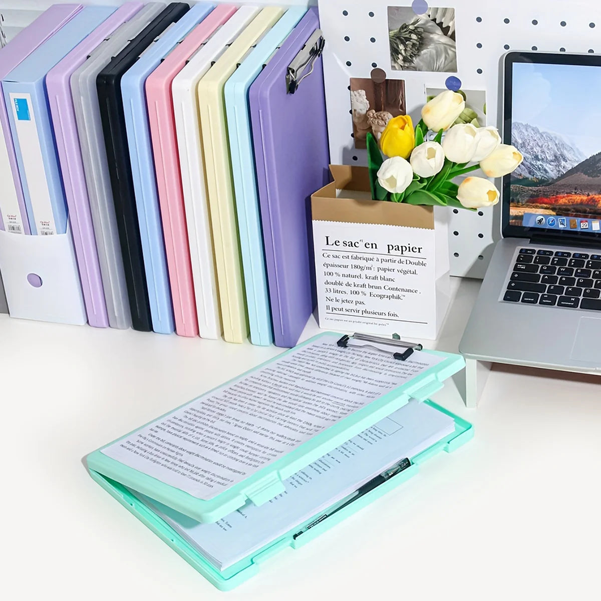1Pc, A4 writing board file box, 2-in-1 A4 document and photo multifunctional storage box, portable organization tool for office