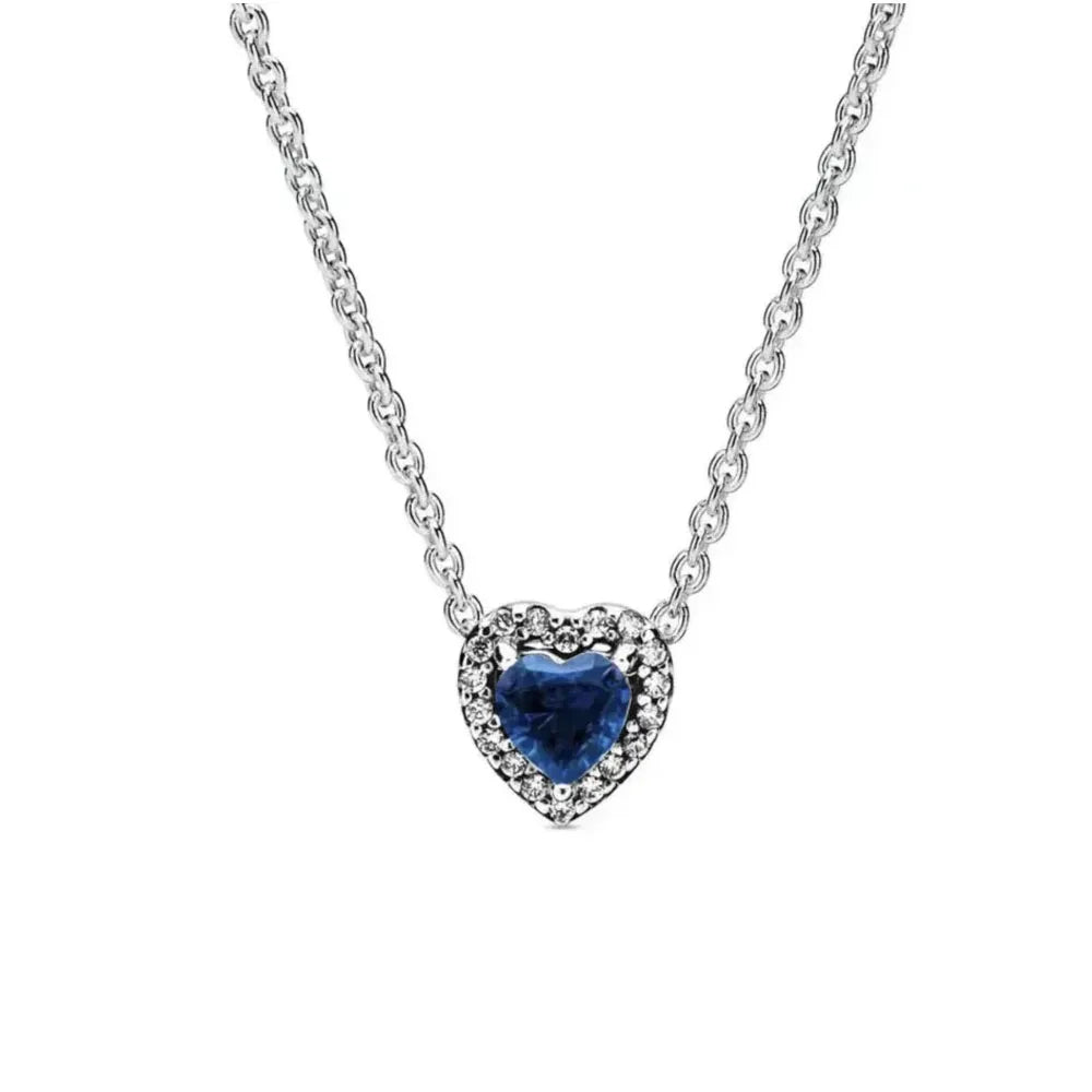 New S925 Silver Colored Zircon Necklace Earrings Suitable for Valentine's Day, Mother's Day, Anniversary Gift DIY Charm Jewelry