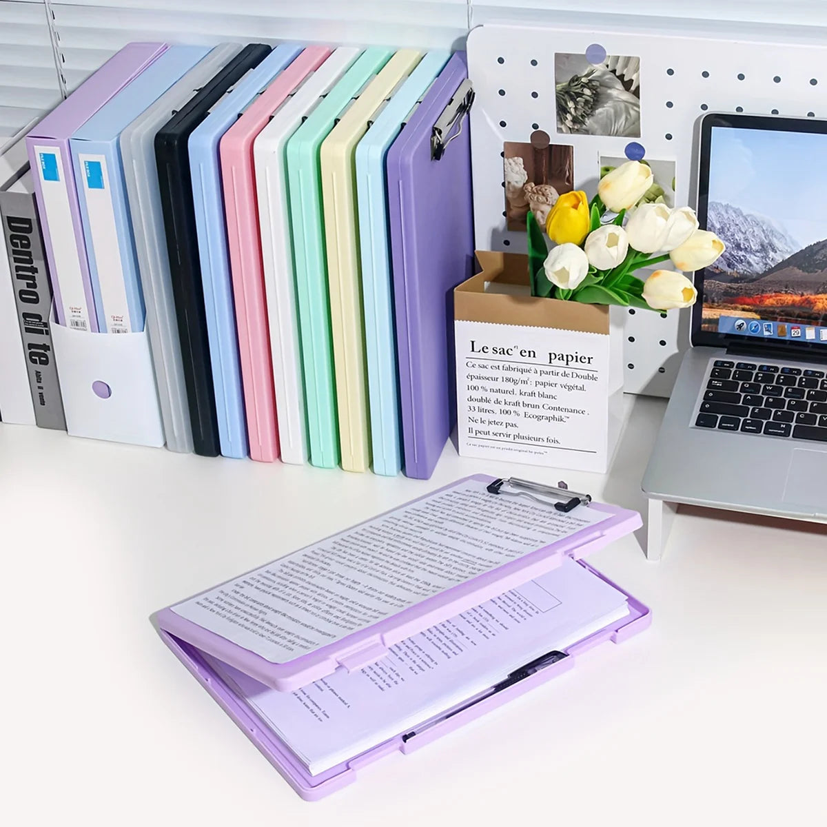 1Pc, A4 writing board file box, 2-in-1 A4 document and photo multifunctional storage box, portable organization tool for office