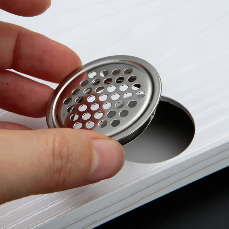 1Pc, Round Stainless Steel  Ventilation Cover, Louver Air Vent Grill Mesh Hole Cover For Wardrobe Cabinet, Furniture Accessories