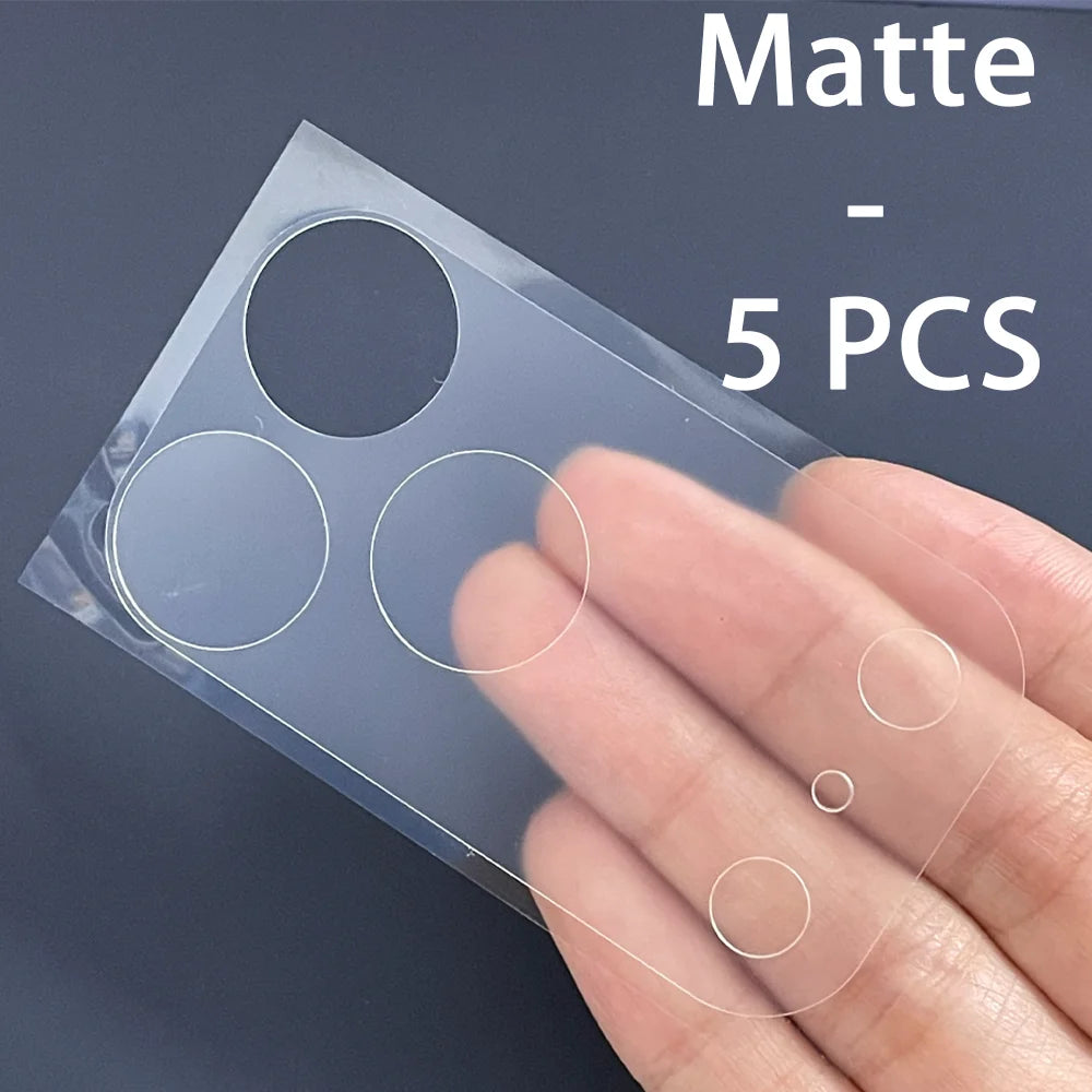 5 Pcs HD / Matte Lens Fibre Base Protective Film For iPhone 17 Pro 17 Pro Max Transparent Fiber Hollow Lens Chassis Film 17Pro