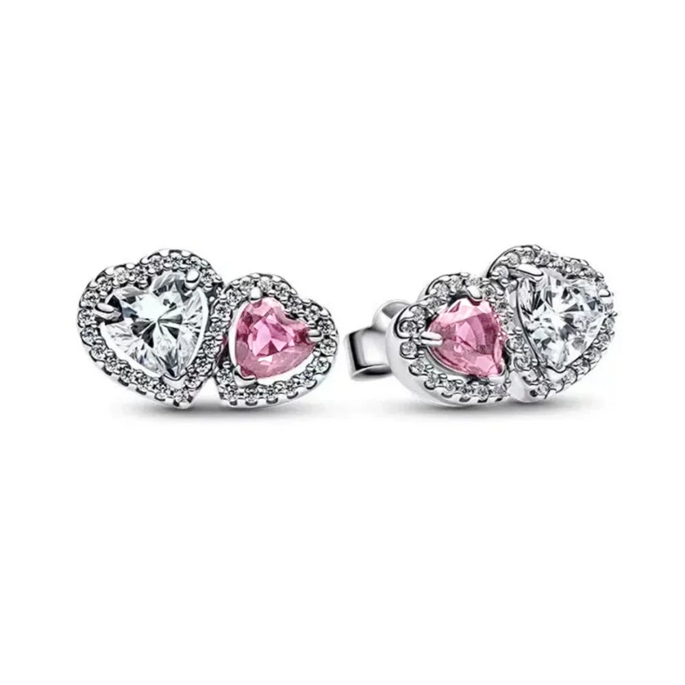 New 925 Silver bow Heart-shaped Ring Necklace, Suitable for Valentine's Day, Holiday Gifts for Women, DIY High-end, Fashion Jewelry