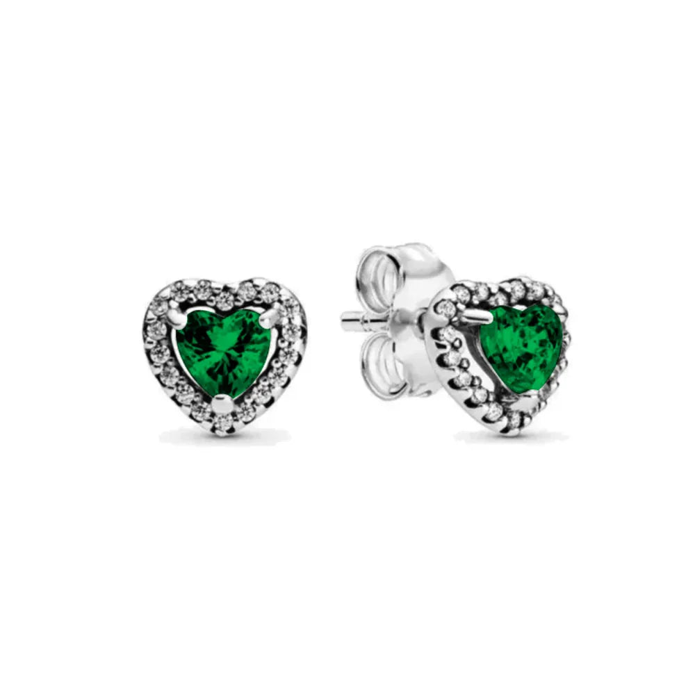 New S925 Silver Colored Zircon Necklace Earrings Suitable for Valentine's Day, Mother's Day, Anniversary Gift DIY Charm Jewelry