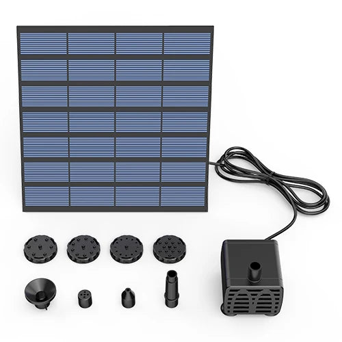 2.5W Solar Water Pump Fountain with 6Nozzles and 4ft Water Pipe, Solar Powered Pump for Bird Bath And Pond, Garden Solar Fountain Pump