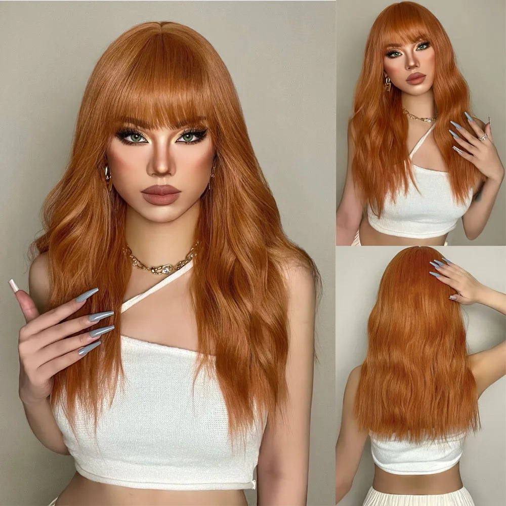 White Long Straight Synthetic Wigs for Women, Colorful Cosplay Party Fake Hair with Bangs, White Wig, HighTemperature Fiber, HENRY MARGU