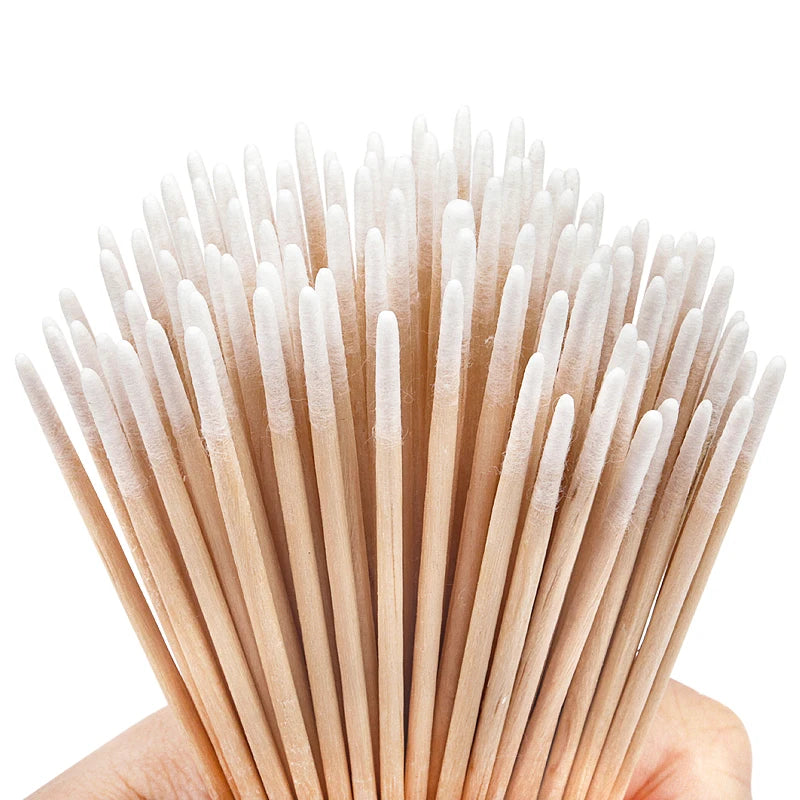 100/300Pcs, Double Head Cotton Swab, Women Makeup, Cotton Buds Tip For Medical Wood Sticks, Nose Ears Cleaning Health Care Tools