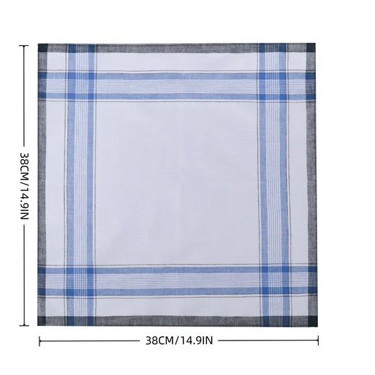 10-18pcs Retro Men's Handkerchiefs Pure Cotton 14.9 Inch Elderly And Friend Gift Assorted Colors Large Size Square Hand Towels