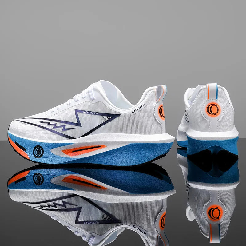 Men's Fashionable Casual and Comfortable Sports Running Shoes, Breathable Fabric Upper, Non-Slip and Wear-Resistant Cushioning Soles, Round-Toe Lace-Up Casual Running Shoes, Suitable for All Seasons