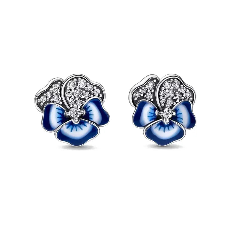 New S925 Silver Colored Zircon Necklace Earrings Suitable for Valentine's Day, Mother's Day, Anniversary Gift DIY Charm Jewelry
