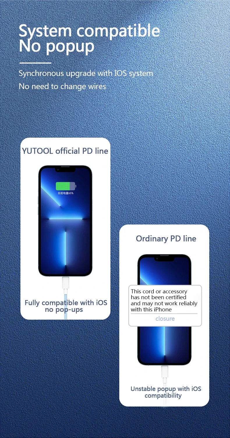PD 20W USB-C Charging Cable For iPhone 14 13 12 11 Pro Max Xs 8 Plus iPad 3A, Fast Charging Cord, Lightning Data Cable For iPhone