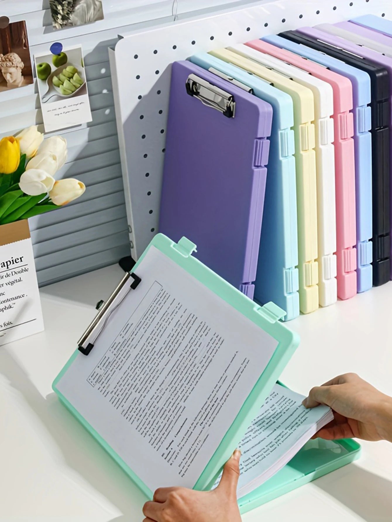 1Pc, A4 writing board file box, 2-in-1 A4 document and photo multifunctional storage box, portable organization tool for office