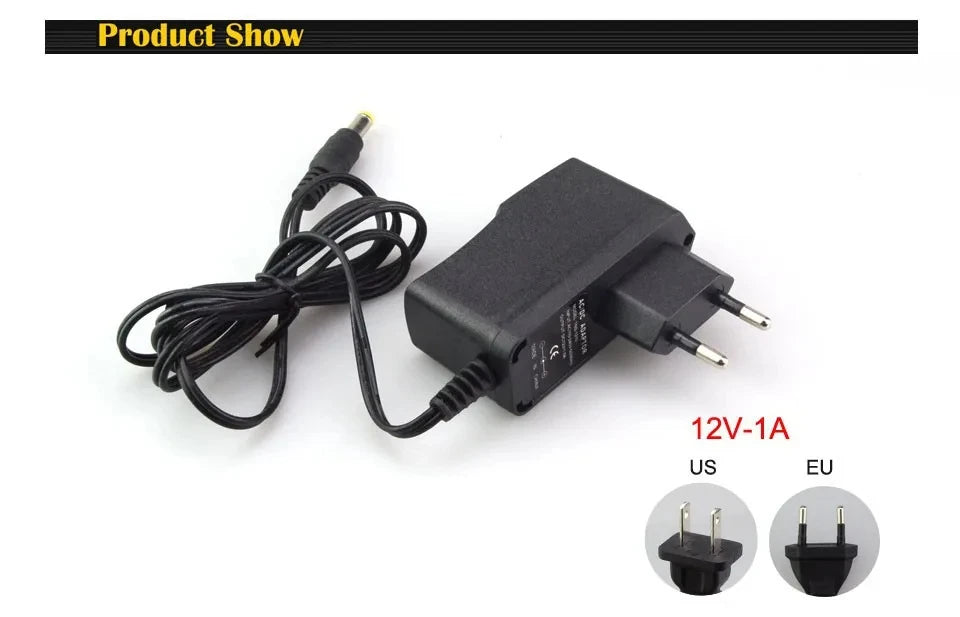 12 Volt Power Supply Transformer, AC 110V 220V  To DC 12V, EU US Power Adapter, Power Source Charger Converter DC12V 1A 2A 3A LED Driver