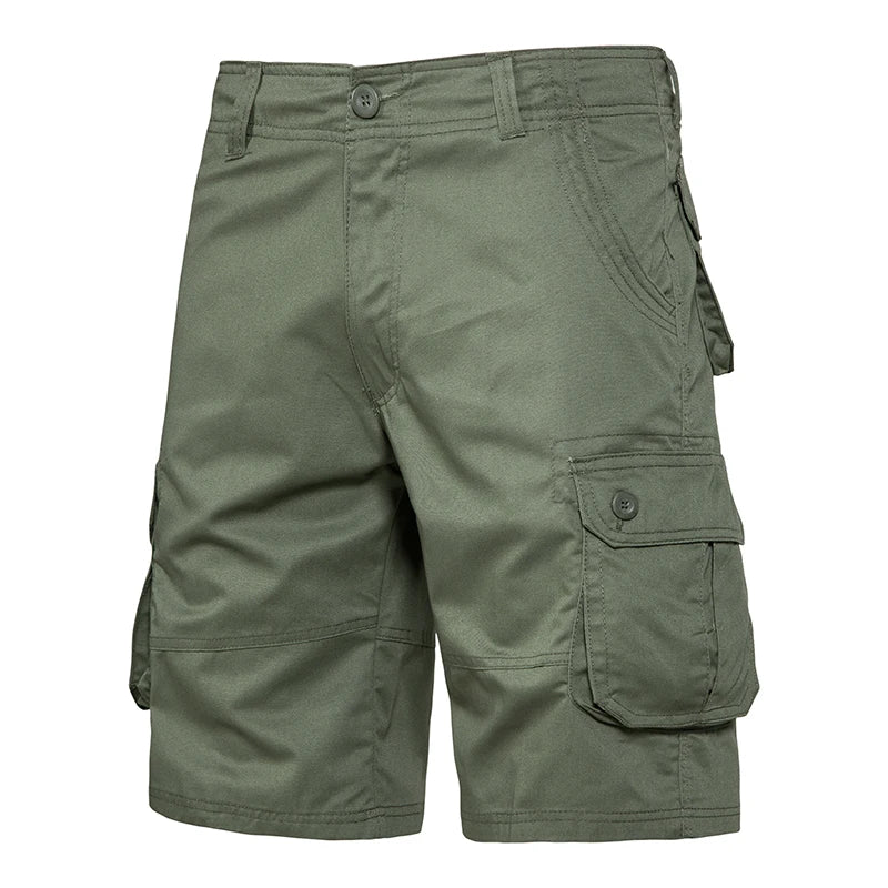 Men's Shorts Loose Large Size Multi-Pocket Overall, Summer Cotton Comfortable Nickel Pants, Outdoor Casual, Sports Beach Pants