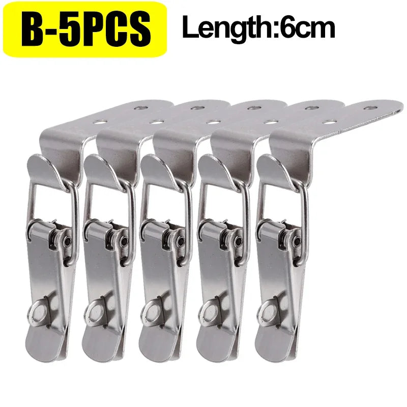 90° Duck-mouth Buckle Lock, Wooden Boxes, Hardware Closure Hasps, Snap Lock Clamp Quick Release Latch for Suitcase Drawers Cabinet