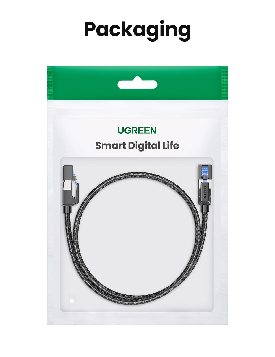 UGREEN CAT 8 Ethernet Cable High Speed Braided 40Gbps 2000Mhz Network LAN Cord RJ45 Shielded Indoor for Router PC PS5 Modem Xbox