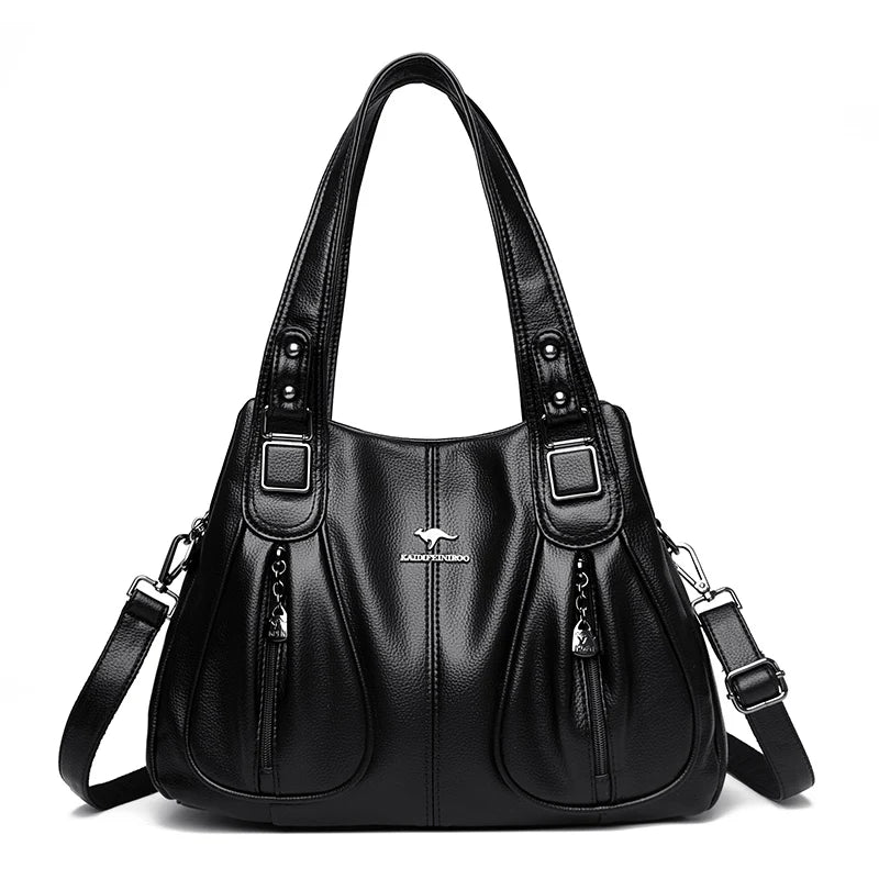100% Genuine Leather Women Handbag Fashion Girls Top-Handle Bucket Bag Soft Cowhide Female Shoulder Bags Women Crossbody Bag Sac