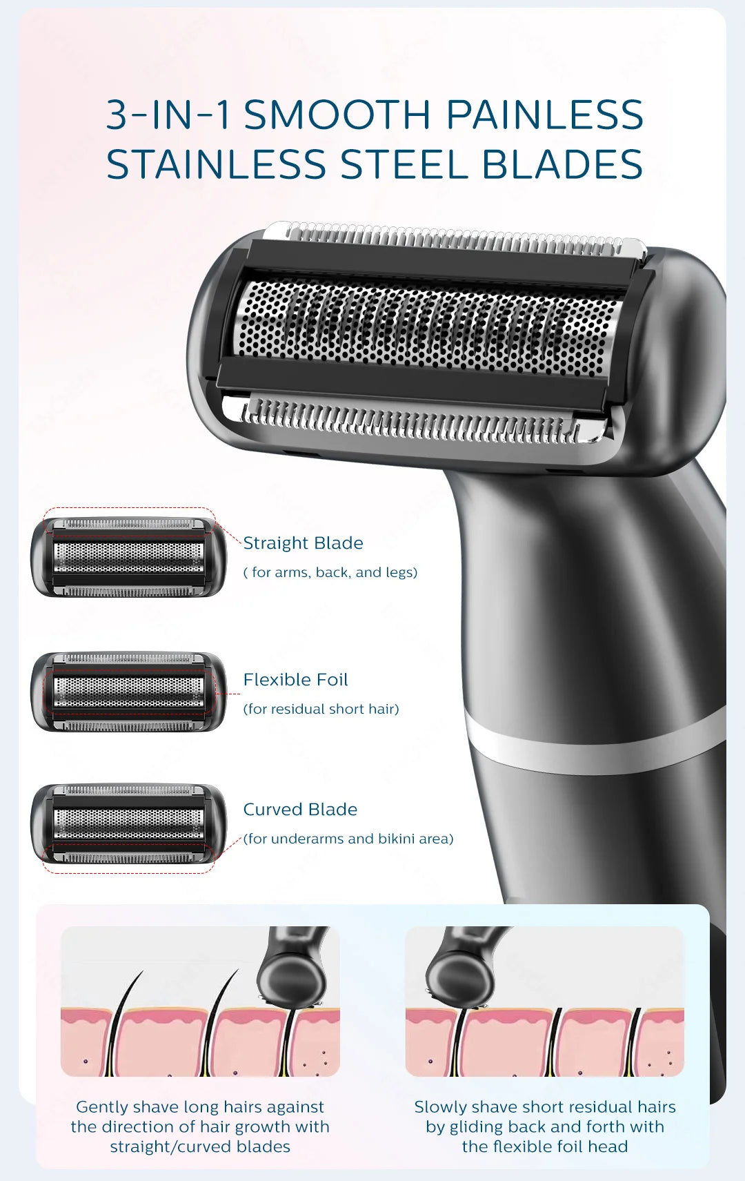 Electric Shaver, Professional Wet and Dry Use Razor Hair Trimmer, Portable Foil Shaver, Reciprocating Shaving Machine Women Men, ENCHEN A1