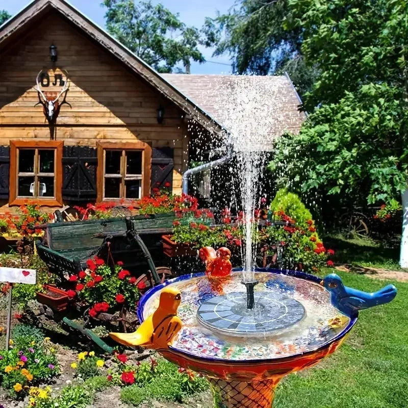 13cm, 16cm, 18cm Solar Fountain Pumps - Ideal for Outdoor Garden Pools, Bird Baths, Small Ponds. 8-Nozzle Floating Model