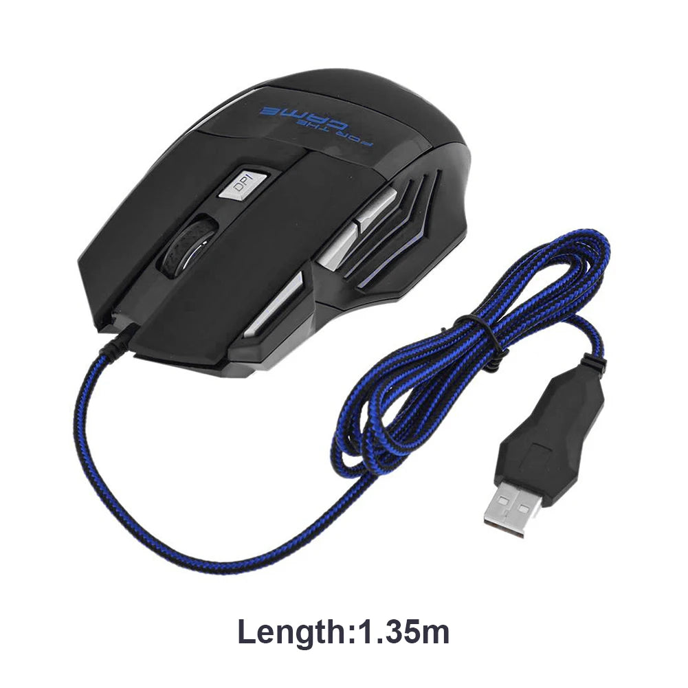 USB Wired Gaming Mouse, 7 Button Backlit Ergonomic Mice, 5500 DPI Backlight Adjustable Optical Mice for PC Gamer, Computer, Desktop