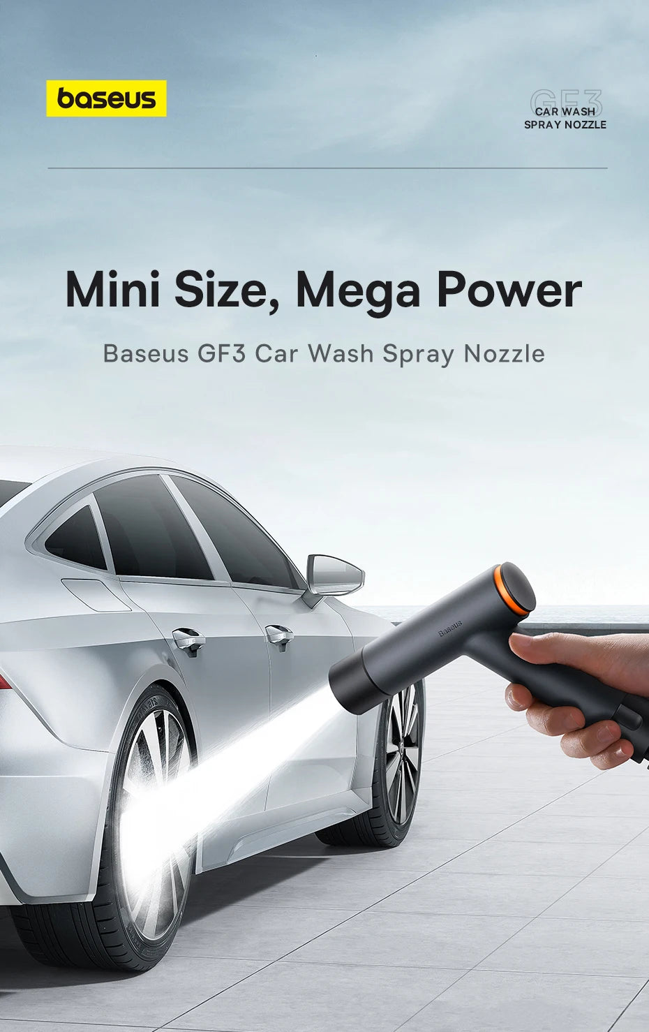 Water Gun, Car Wash Gun, High Pressure Washer Cleaner Supplies, Watering Spray Sprinkler and Nozzle Water Jet, Garden Washer, Baseus