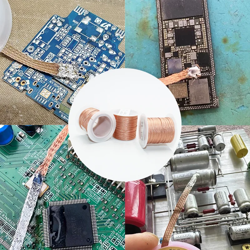 Length 15/8M Strong Solder Wick Desoldering Copper Wire Mesh Braid Width 2/2.5/3.0mm PCB BGA Remover Tin Welding Soldering Tool